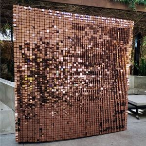 8 Pack Live Rose Gold Sequin Panels/Shimmer Panels New in box (2ft by 2ft wall)